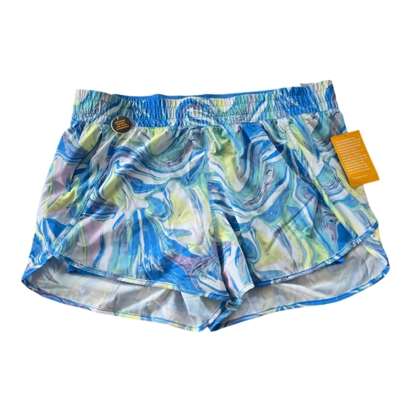 Avia Women Athletic Shorts Pull-On Drawstring 3XL Mixed Print Pockets Casual - Picture 1 of 13